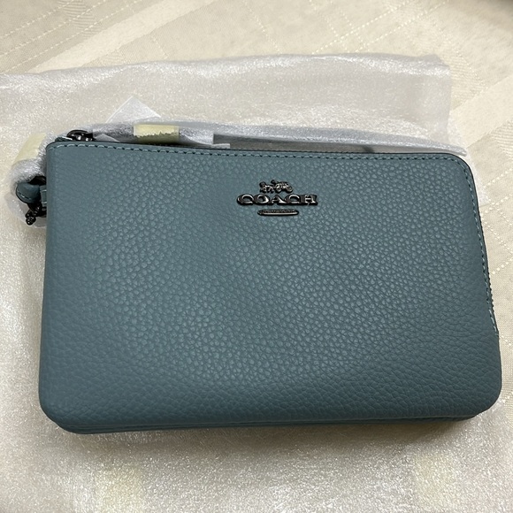 Coach Double Corner Zip Wristlet - Picture 3 of 7